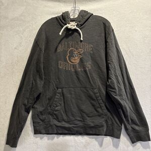 '47 Brand Baltimore Orioles MLB Hoodie Charcoal Grey Distressed Baseball XXL